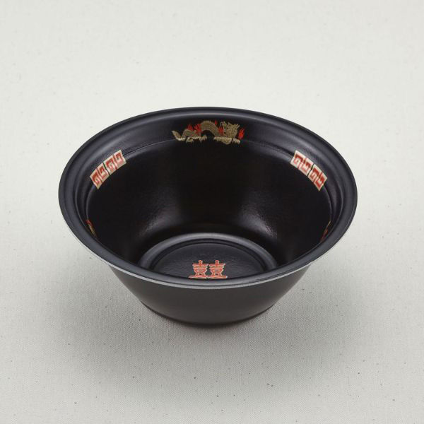 青葉紙業 麺容器 ラーメン 小(本体)耐熱黒龍(600) 600枚(50枚×12) 221344 1ケース(600枚入(50枚×12袋))（直送品）