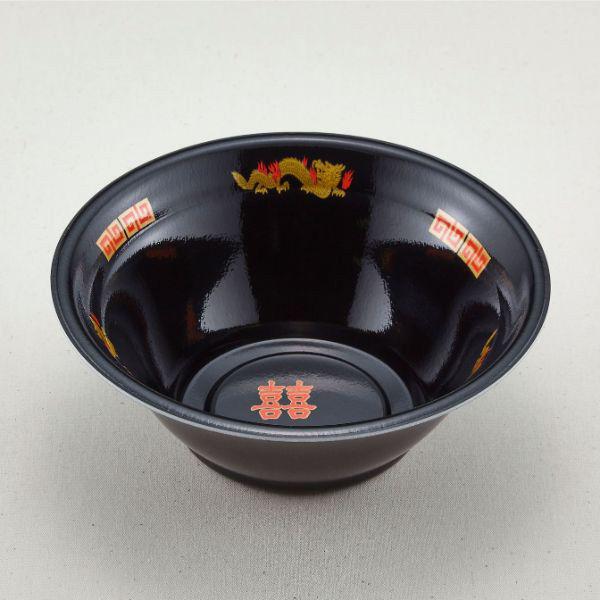青葉紙業 麺容器 ラーメン 中(本体)黒龍(900) 900枚(50枚×18) 221538 1ケース(900枚入(50枚×18袋))（直送品）