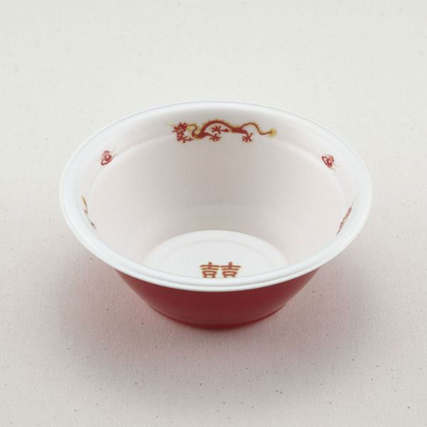 青葉紙業 麺容器 ラーメン 小(本体)耐熱龍外赤(600) 600枚(50枚×12) 221345 1ケース(600枚入(50枚×12袋))（直送品）