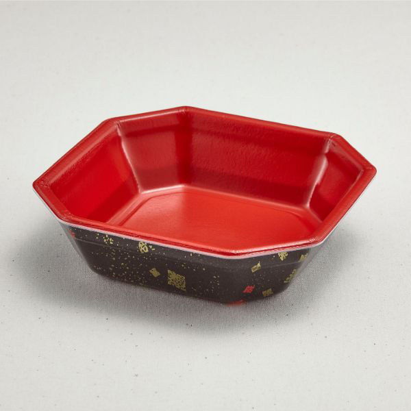 青葉紙業 弁当容器 SB-15 本体 耐熱黒まきえ内赤 1000枚(50枚×20) 230044 1ケース(1000枚入(50枚×20袋))（直送品）