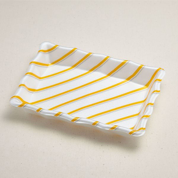 青葉紙業 刺身容器 なみざら 40 ストライプ 900枚(100枚×9) 230911 1ケース(900枚入(100枚×9袋))（直送品）