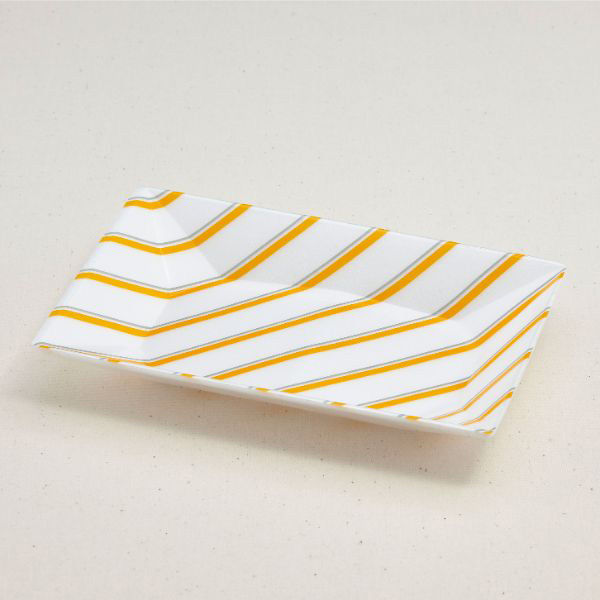青葉紙業 刺身容器 ひらざら 14 ストライプ 1100枚(100枚×11) 234011 1ケース(1100枚入(100枚×11袋))（直送品）
