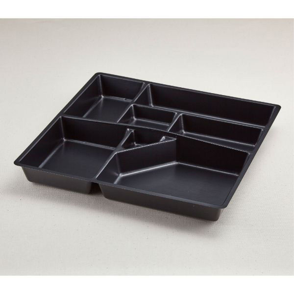 青葉紙業 仕出し容器 会席折 大 中仕切 2 黒 160枚(20枚×8) 256132 1ケース(160枚入(20枚×8袋))（直送品）