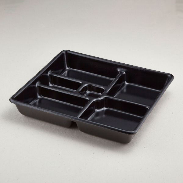 青葉紙業 仕出し容器 会席膳 中 本体 内黒 200枚(25枚×8) 259335 1ケース(200枚入(25枚×8袋))（直送品）