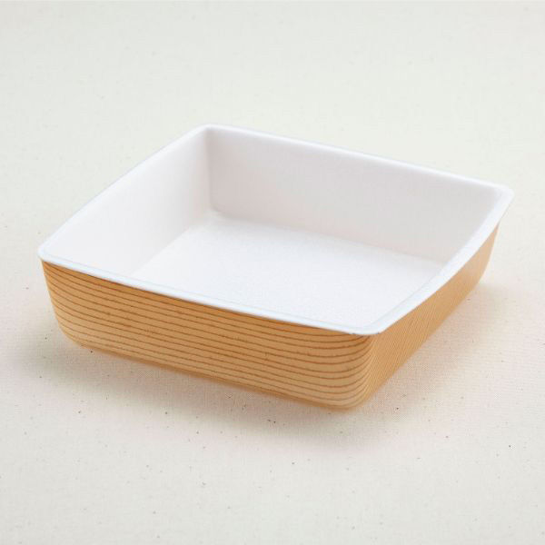 青葉紙業 角丼容器 角折 45 本体 新もくめ 内白 600枚(50枚×12) 271006 1ケース(600枚入(50枚×12袋))（直送品）