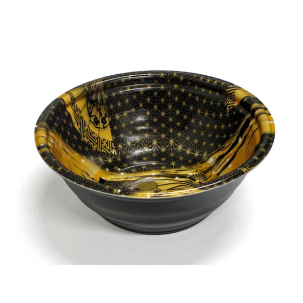 スープ・麺容器 E-32本体 夢織黒金/黒 1000枚(50枚×20) 38683 1ケース(1000枚入(50枚×20袋))（直送品）