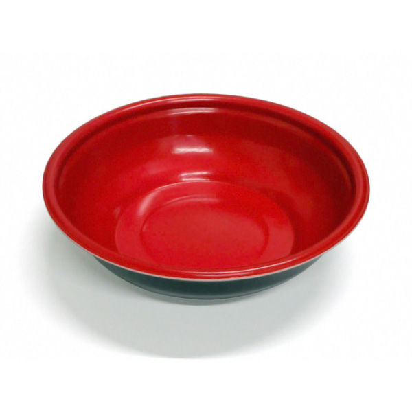 デンカポリマー スープ・麺容器 E-42浅本体 赤/黒 600枚(50枚×12) 38883 1ケース(600枚入(50枚×12袋))（直送品）