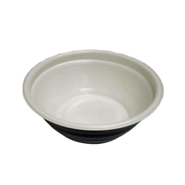 デンカポリマー スープ・麺容器　E-42本体 白2/黒　600枚(50枚×12) 38953（直送品）