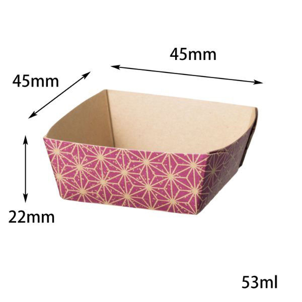 菓子容器 IKPTT-45 麻の葉 むらさき 伊藤景パック　2000枚(100枚×20) 5143080　伊藤景パック産業（直送品）
