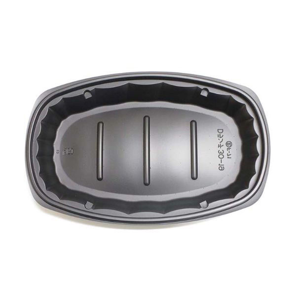デンカポリマー カレー容器 Dランチ30-19本体 黒 600枚(50枚×12) 75963 1ケース(600枚入(50枚×12袋))（直送品）
