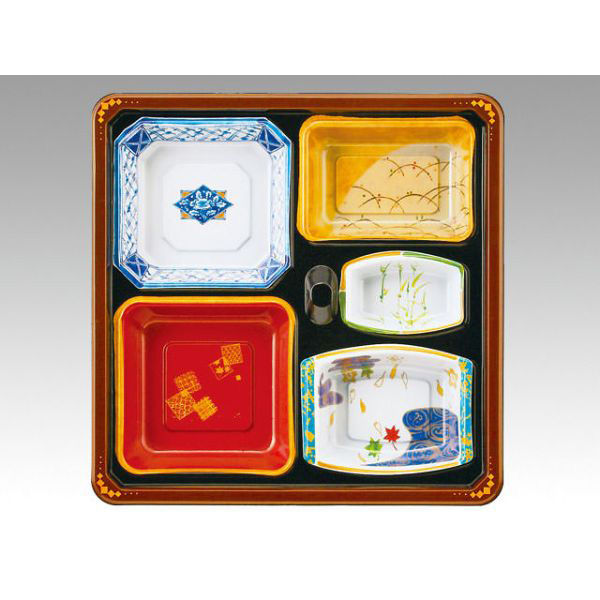 アヅミ産業 仕出弁当 T-104A (蓋三彩)会席膳セット 200枚(20枚×10) 905026 1ケース(200枚入(20枚×10袋))（直送品）