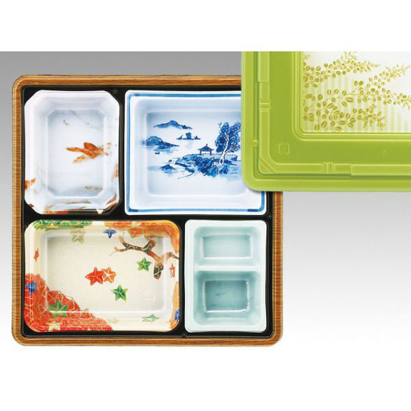 アヅミ産業 仕出弁当 T-85 セット(蓋パールグリーン) 200枚(20枚×10) 905042 1ケース(200枚入(20枚×10袋))（直送品）