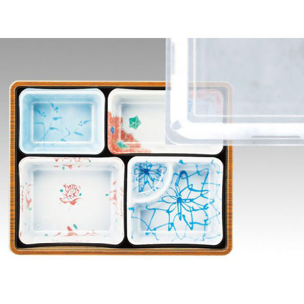 アヅミ産業 仕出弁当 T-90 セット(蓋透明) 200枚(100枚×2) 905044 1ケース(200枚入(100枚×2袋))（直送品）