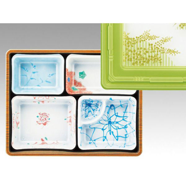 アヅミ産業 仕出弁当 T-90 セット(蓋パールグリーン) 200枚(100枚×2) 905046 1ケース(200枚入(100枚×2袋))（直送品）