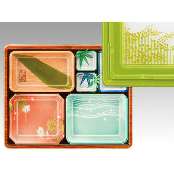 仕出弁当 T-110-C セット(蓋パールグリーン) 100枚(20枚×5) 905050 1ケース(100枚入(20枚×5袋))（直送品）