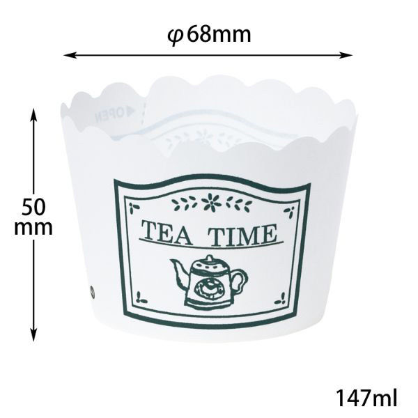 菓子容器 NP-6F(50H) ティータイム(晒) 伊藤景パック　2500枚(100枚×25) 9114050　伊藤景パック産業（直送品）