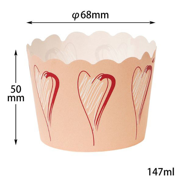 菓子容器 NP-6F(50H) ハート片艶晒 伊藤景パック　2500枚(100枚×25) 9129462　伊藤景パック産業（直送品）