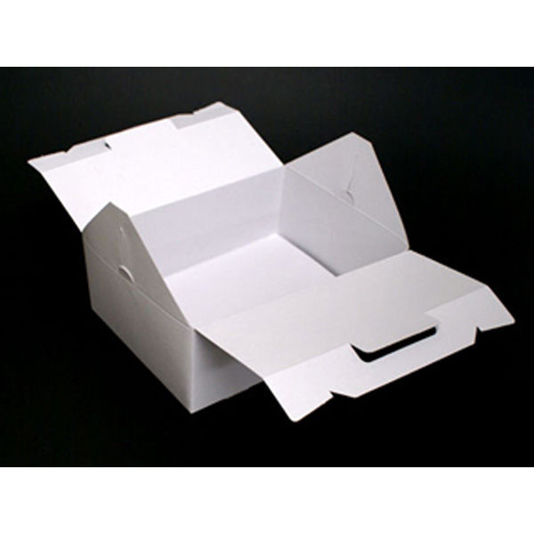 ヤマニパッケージ ケーキ箱 DE-19 ショートホワイト #8 200枚(50枚×4) 1ケース(200枚入(50枚×4袋))（直送品）