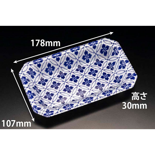 温惣菜・軽食トレー YJ-18-11F さな青　2400枚(50枚×48) FLGX171　リスパック（直送品）