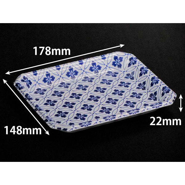 温惣菜・軽食トレー YJ-18-15C さな青　1500枚(50枚×30) FLGX211　リスパック（直送品）