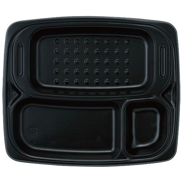 弁当容器 T-25-21 本体黒無地(蓋透明)セット 400枚(50枚×8) T25-21S-1 1ケース(400枚入(50枚×8袋))（直送品）