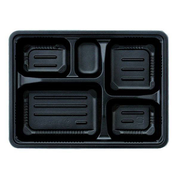 弁当容器 T-70-55-3 本体 黒 900枚(50枚×18) T70-55-3MBK-1 1ケース(900枚入(50枚×18袋))（直送品）