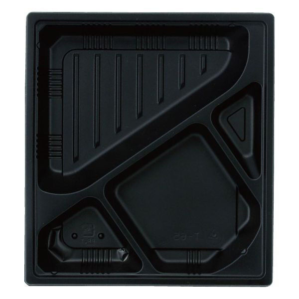 アヅミ産業 弁当容器 T-65 本体 黒 900枚(50枚×18) T65-MBK-1 1ケース(900枚入(50枚×18袋))（直送品）