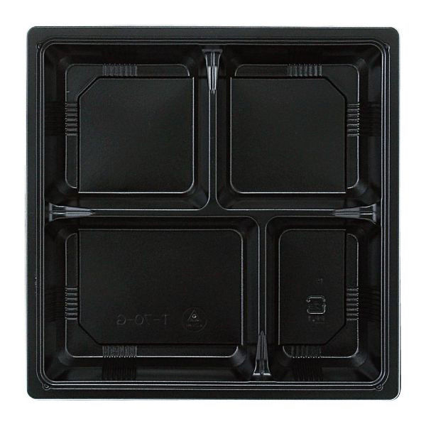 アヅミ産業 弁当容器 T-70-G 黒 800枚(50枚×16) T70M-GBK 1ケース(800枚入(50枚×16袋))（直送品）