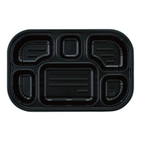 弁当容器 T-80-55-A 本体 黒 800枚(50枚×16) T80-55MBK-1 1ケース(800枚入(50枚×16袋))（直送品）