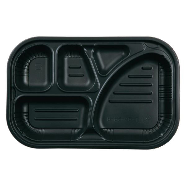 弁当容器 T-80-55-B 本体 黒 800枚(50枚×16) T80-55MBBK-1 1ケース(800枚入(50枚×16袋))（直送品）