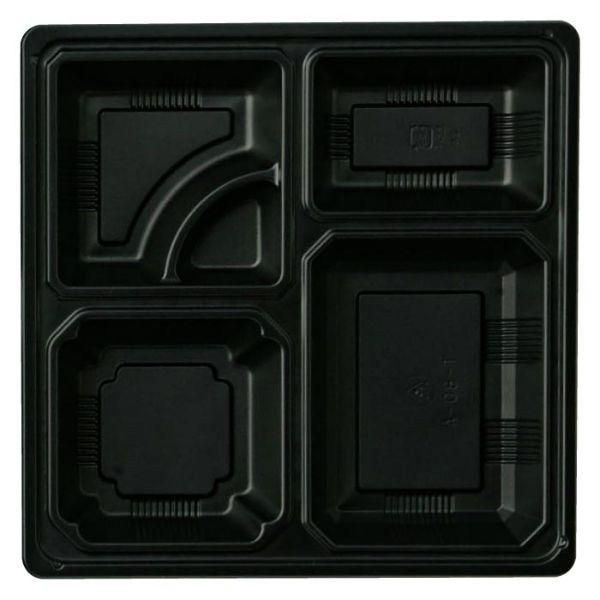 アヅミ産業 弁当容器 T-80-A 本体 黒 800枚(50枚×16) T80MABK-2 1ケース(800枚入(50枚×16袋))（直送品）