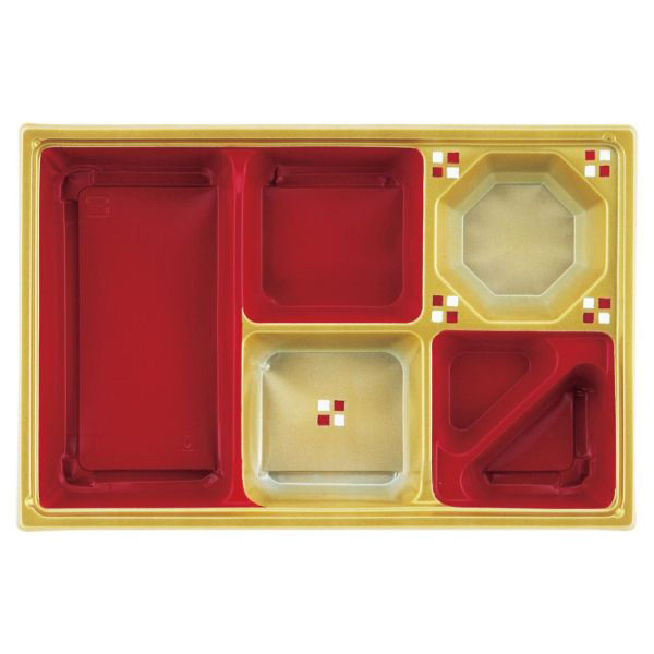 アヅミ産業 弁当容器 T-90-60-I(赤金) 600枚(50枚×12) T90-60MI-1 1ケース(600枚入(50枚×12袋))（直送品）