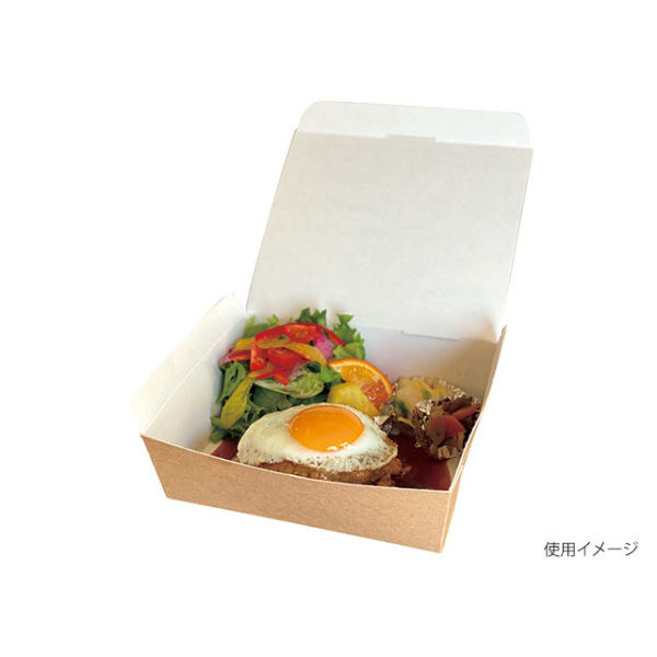 ヤマニパッケージ 軽食用 10-399 フードBOX M 100枚(20枚×5) 1ケース(100枚入(20枚×5袋))（直送品）