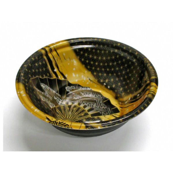 デンカポリマー スープ・麺容器 E-52本体 夢織黒金/黒 600枚(50枚×12) 38743 1ケース(600枚入(50枚×12袋))（直送品）