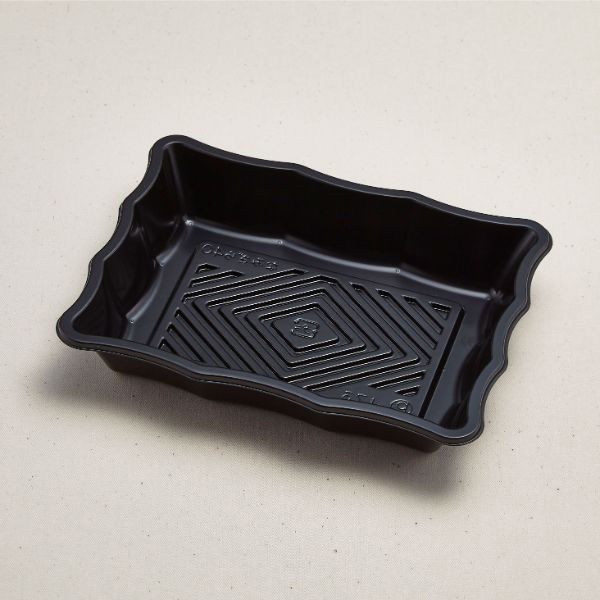 青葉紙業 刺身容器 なみざら 40 HI黒 900枚(100枚×9) 230932 1ケース(900枚入(100枚×9袋))（直送品）