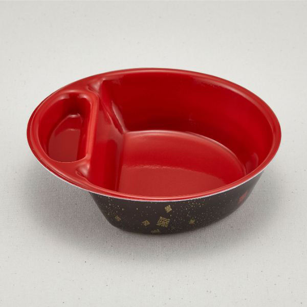 青葉紙業 弁当容器 SB-18 本体 耐熱黒まきえ内赤 800枚(50枚×16) 230092 1ケース(800枚入(50枚×16袋))（直送品）