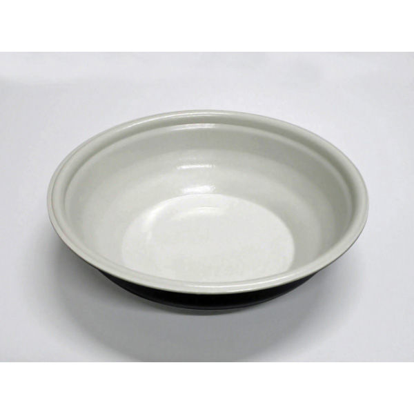 デンカポリマー スープ・麺容器　E-42浅本体 白2/黒　600枚(50枚×12) 38873（直送品）