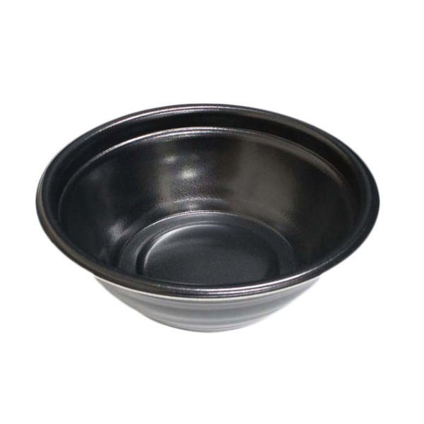 デンカポリマー スープ・麺容器 E-52本体 黒/黒 600枚(50枚×12) 42233 1ケース(600枚入(50枚×12袋))（直送品）