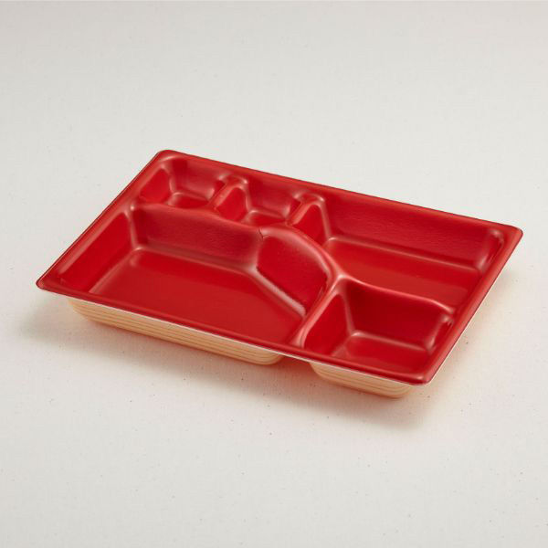 青葉紙業 仕出し容器 FS-3 本体 耐熱もくめ内赤 600枚(50枚×12) 230062 1ケース(600枚入(50枚×12袋))（直送品）