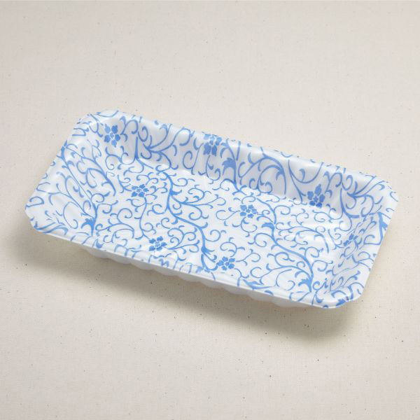 青葉紙業 刺身容器 長皿 5 からくさ 700枚(50枚×14) 233115 1ケース(700枚入(50枚×14袋))（直送品）