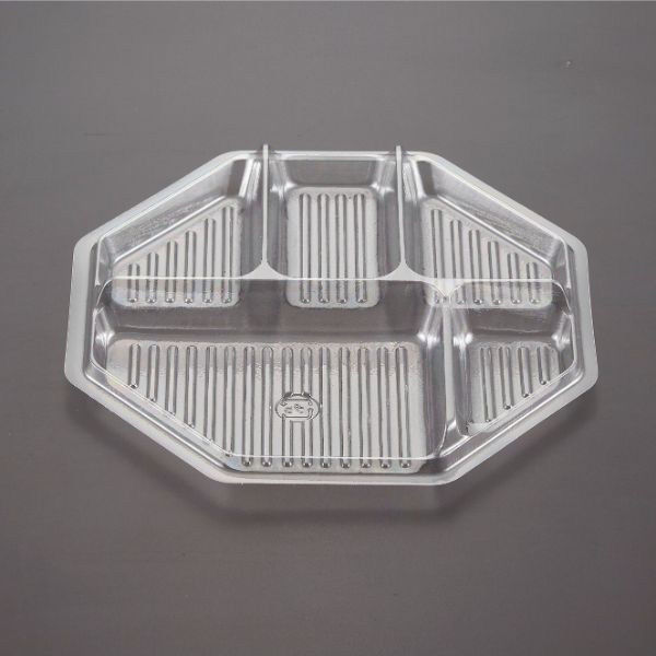 青葉紙業 角丼容器 八角皿 大 中仕切 1 600枚(50枚×12) 224231 1ケース(600枚入(50枚×12袋))（直送品）