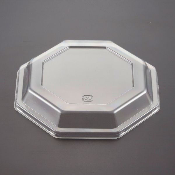 青葉紙業 角丼容器 八角皿 大 蓋 透明 2 600枚(50枚×12) 224232 1ケース(600枚入(50枚×12袋))（直送品）