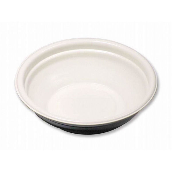 デンカポリマー スープ・麺容器　E-52浅本体 白2/黒　600枚(50枚×12) 38793（直送品）
