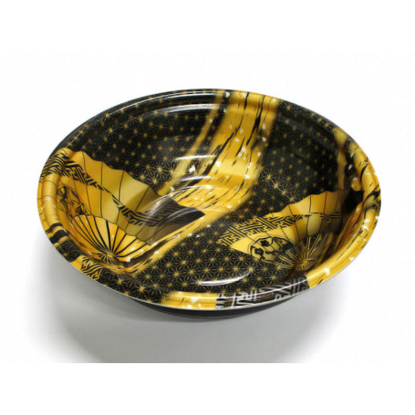 デンカポリマー スープ・麺容器 E-52浅本体 夢織黒金/黒 600枚(50枚×12) 38823 1ケース(600枚入(50枚×12袋))（直送品）