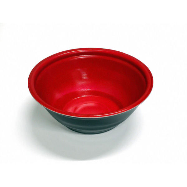 デンカポリマー スープ・麺容器　E-32本体 赤/黒　1000枚(50枚×20) 38663（直送品）