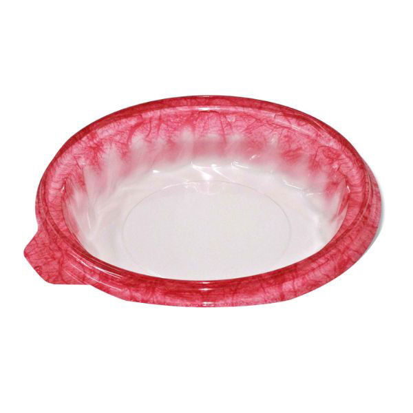 麺・スープ容器 TPライトボウル-195本体浅E 和紙赤 1200枚(50枚×24) 45893 1ケース(1200枚入(50枚×24袋))（直送品）