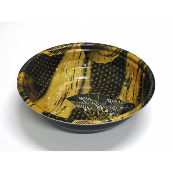 デンカポリマー スープ・麺容器 E-42浅本体 夢織黒金/黒 600枚(50枚×12) 38903 1ケース(600枚入(50枚×12袋))（直送品）