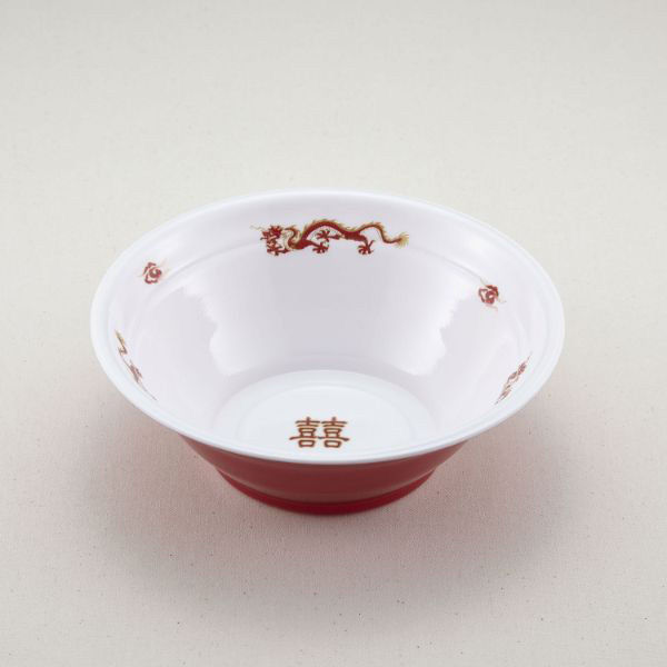 青葉紙業 麺容器 ラーメン 大(本体)龍外赤 400枚(50枚×8) 221731 1ケース(400枚入(50枚×8袋))（直送品）