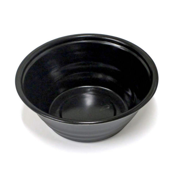 デンカポリマー スープ・麺容器　E-52深本体 黒/黒　600枚(50枚×12) 42803（直送品）