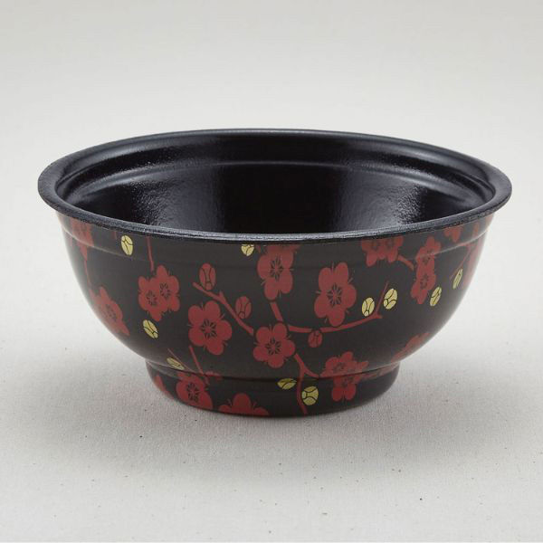 青葉紙業 丼・重容器 D-1(本体)赤梅内黒 500枚(50枚×10) 205121 1ケース(500枚入(50枚×10袋))（直送品）